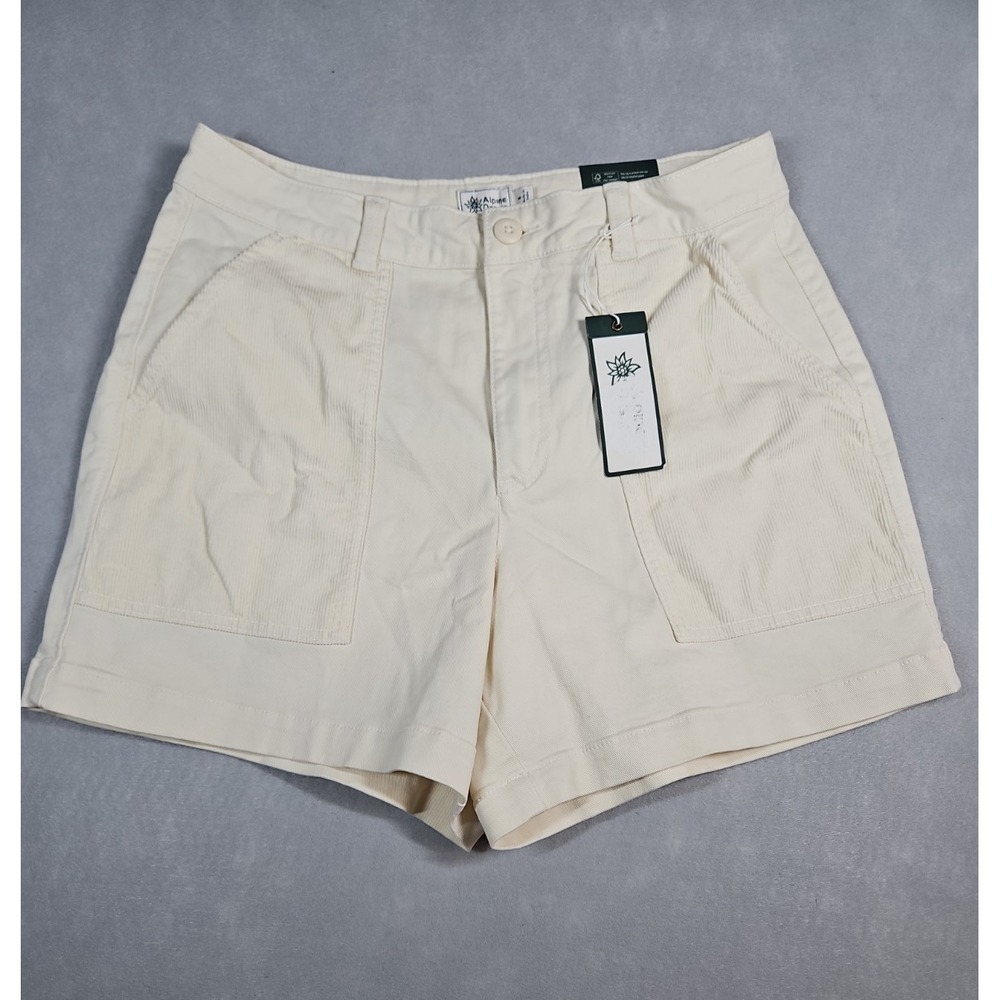 Alpine Design Womens Off White Mixed Fabric Shorts Size 6 NWT